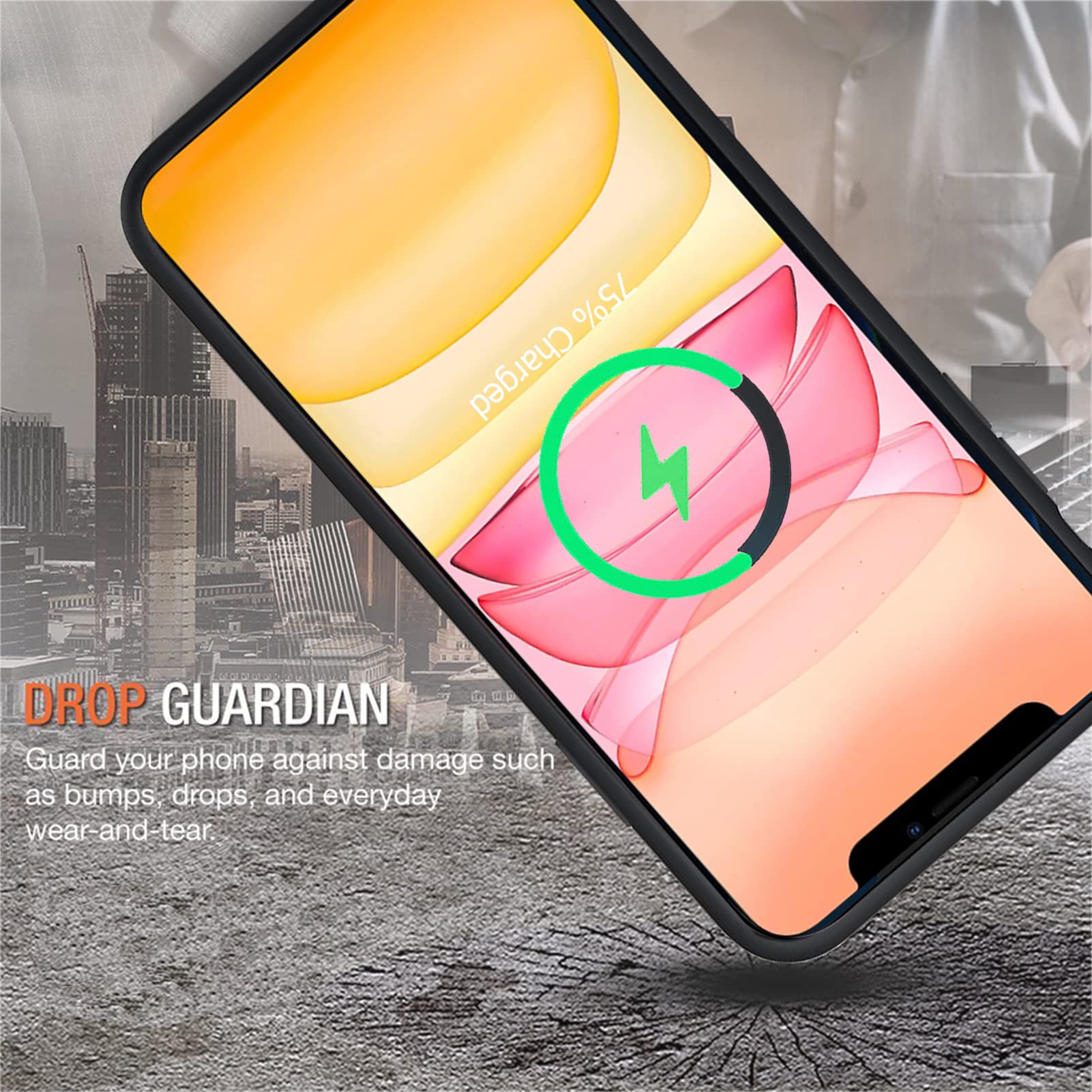 10000mAh Wireless Charging Battery Case for iPhone 11 (6.1 inch) - Protective Smart Extended Battery Charger Case with CarPlay Support | Portable Rechargeable Power Bank for Travel, Work & Outdoor Activities (Black)