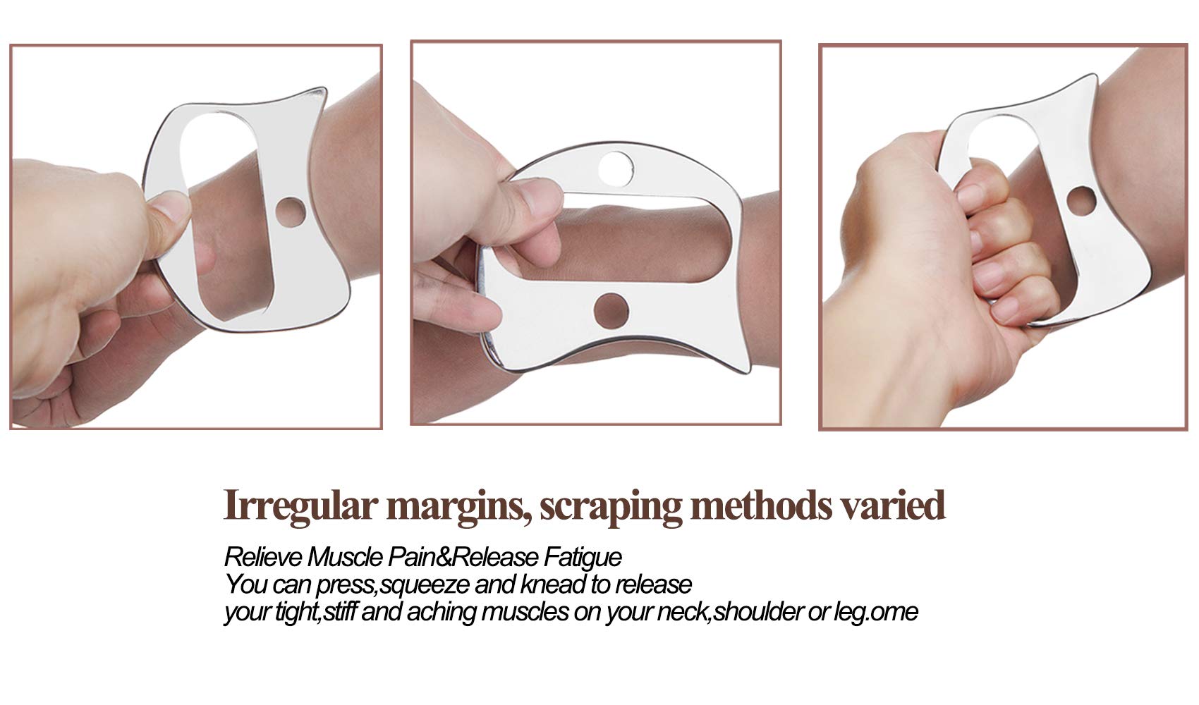 FeelFree Sport Gua Sha Massage Tool - Medical Grade Stainless Steel Scraping Therapy for Muscle Pain Relief, Back, Neck, Shoulder & Leg Tension - Perfect for Physical Therapy, Sports Recovery & Home Relaxation
