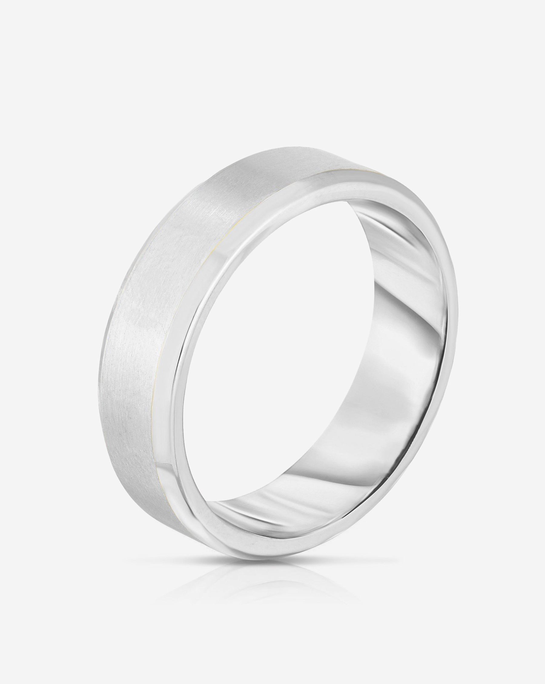 5mm Contrast Beveled Wedding Band Ring for Women - Elegant Stackable Bridal Ring for Engagement, Anniversary & Everyday Wear