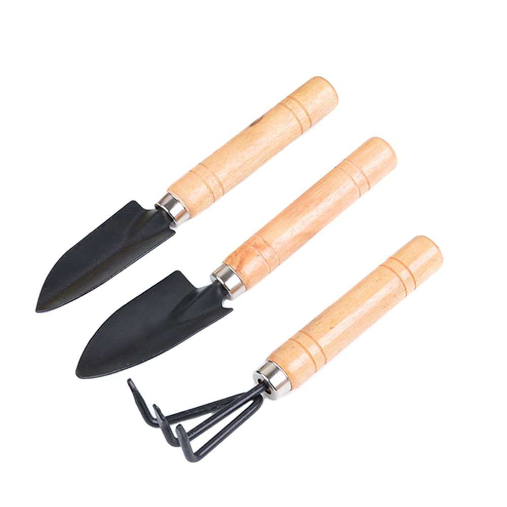 3-Piece Mini Gardening Tool Set - Small Durable Shovel, Rake & Spade for Indoor/Outdoor Plants - Perfect for Home, Balcony & Family Gardening - Rust-Resistant & Sturdy