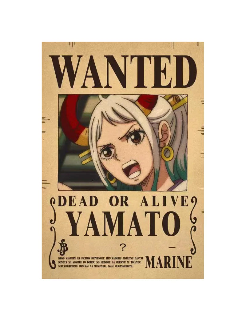 One Piece Bounty Wanted Sticker Posters - Anime Wall Decor for Bedroom, Office & Game Room - Perfect for Fans & Collectors