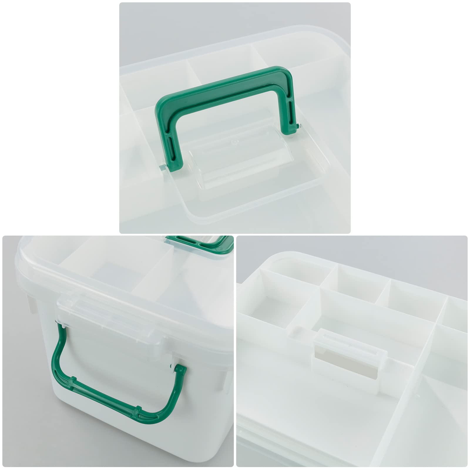1 Pack Plastic Family First Aid Kit Box - Empty Medicine Storage Container for Home, Travel, Camping & Emergency Preparedness - White