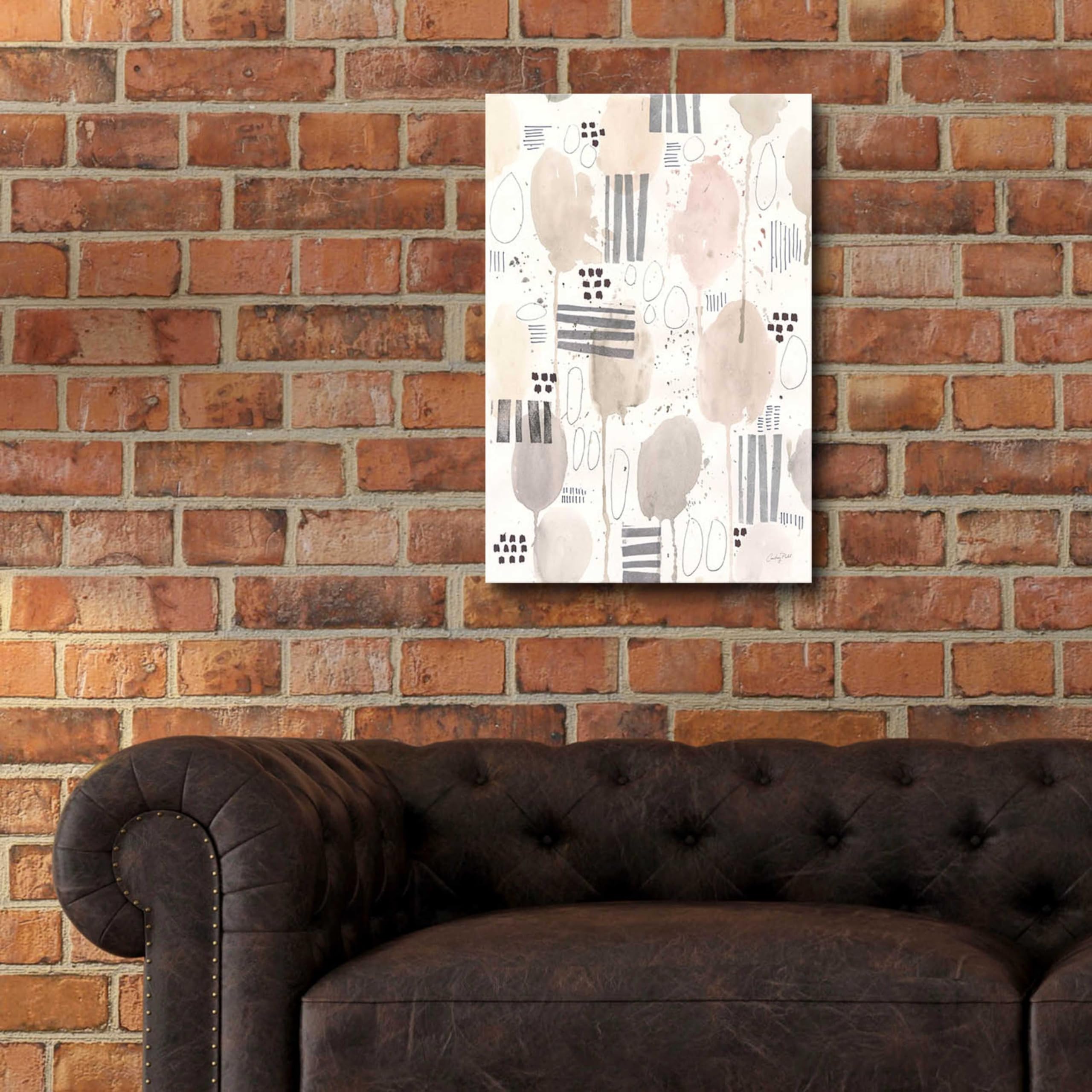 Courtney Prahl Neutral Studies II Acrylic Glass Wall Art - 16x24 Inches Modern Abstract Painting for Living Room, Bedroom & Office Decor