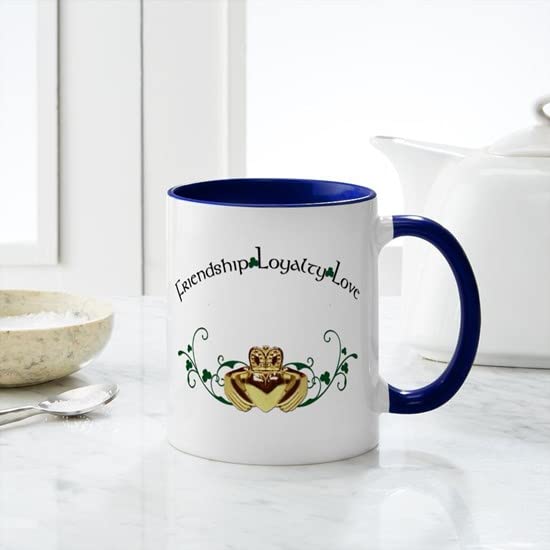 Irish Claddagh Ceramic Coffee Mug 11 oz (325 ml) - Perfect for St. Patrick's Day, Irish Themed Parties & Gifts - Ideal for Tea, Coffee & Hot Beverages