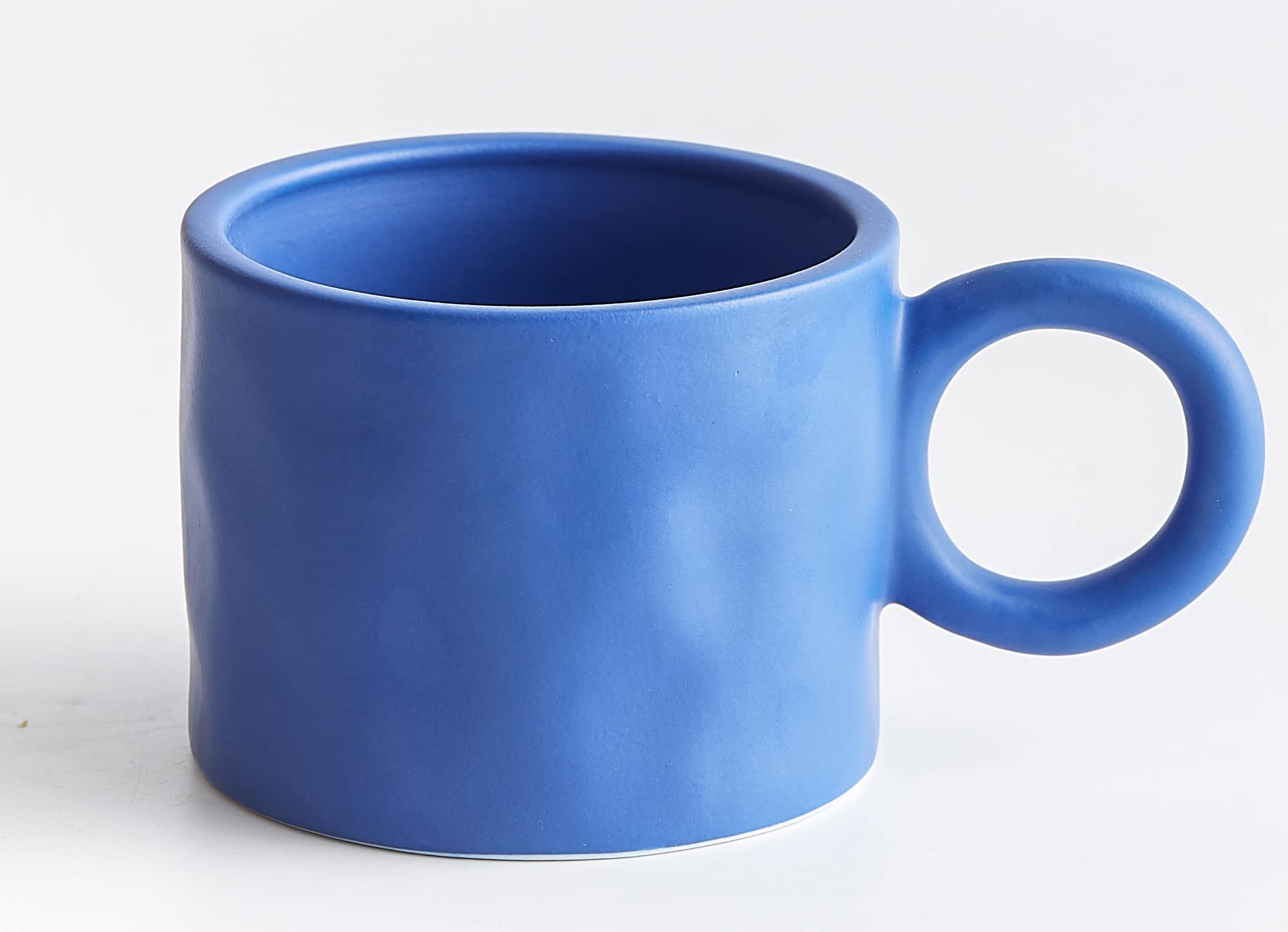 Klein Classic Blue Ceramic Coffee Mug - Extra Large Handmade Matte & Glossy Finish for Cappuccino, Tea, Hot Chocolate (Dishwasher & Microwave Safe) - Perfect for Breakfast, Office Use & Cozy Cafe Moments