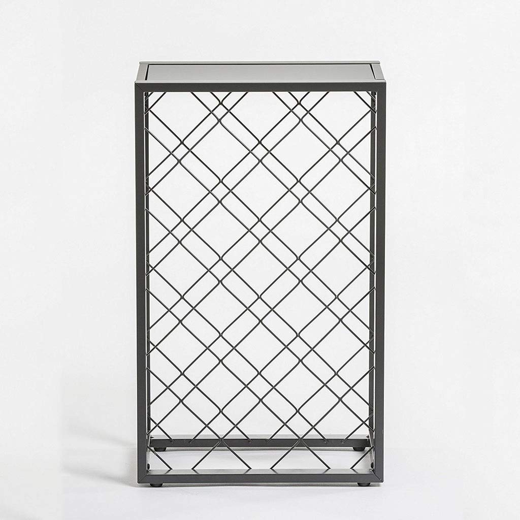 XLAHD Floor-Standing Wine Rack - Holds 23 Bottles with Glass Tabletop - Tin Plated Storage Shelf for Kitchen, Dining Room or Bar - Perfect for Wine Enthusiasts & Home Entertaining