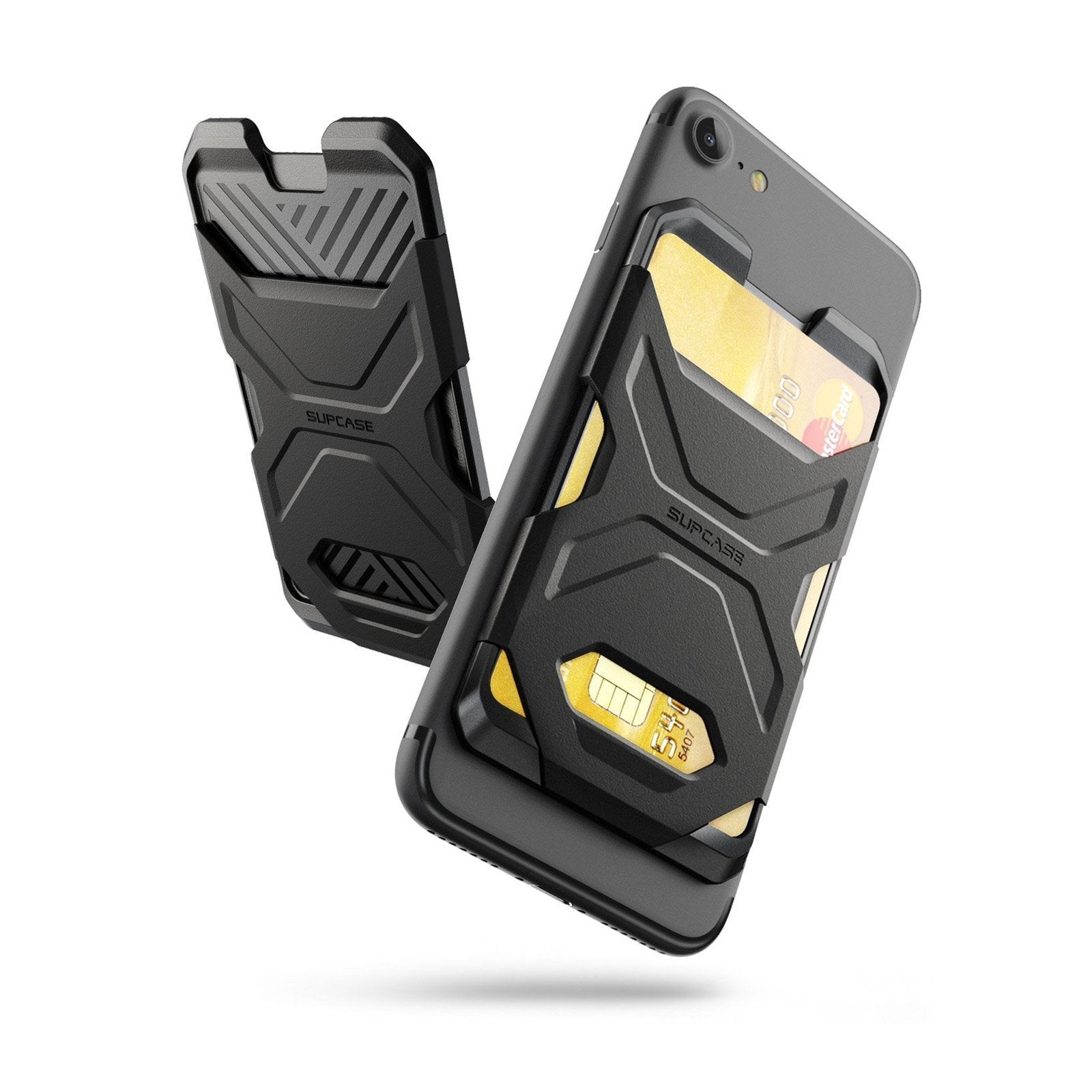 Stick-On Silicone Credit Card Holder (2 Pack) - Slim & Secure Black Wallet for Cards - Perfect for Travel, Gym, and Everyday Use