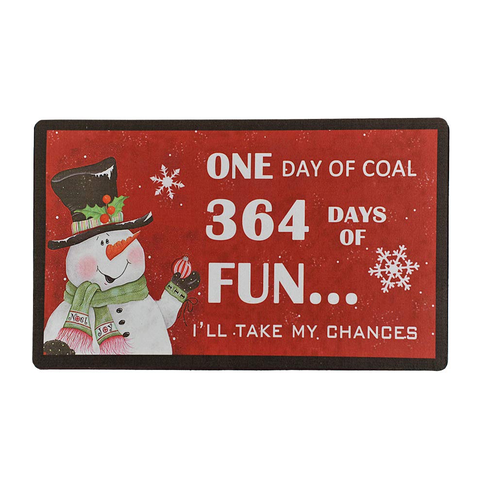Non-Slip Snowman Print Christmas Doormat - Indoor/Outdoor Holiday Entryway Rug for Front Door, Patio & Porch - Festive Xmas Decor for Home & Office (Christmas Mat-B) - Perfect for Welcoming Guests During Winter Holidays