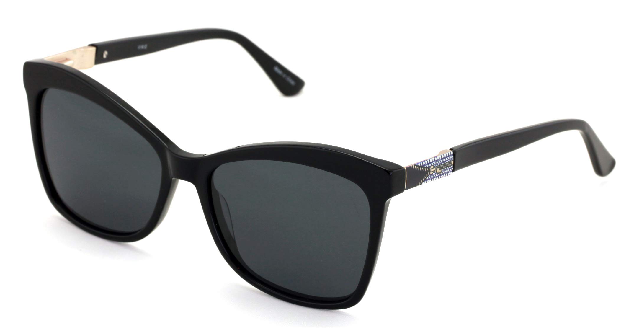 Polarized Oversized Women's Premium Cateye Sunglasses - UV400 Protection - Acetate Frame - Designer Temple - Perfect for Driving, Beach & Fashion Outfits