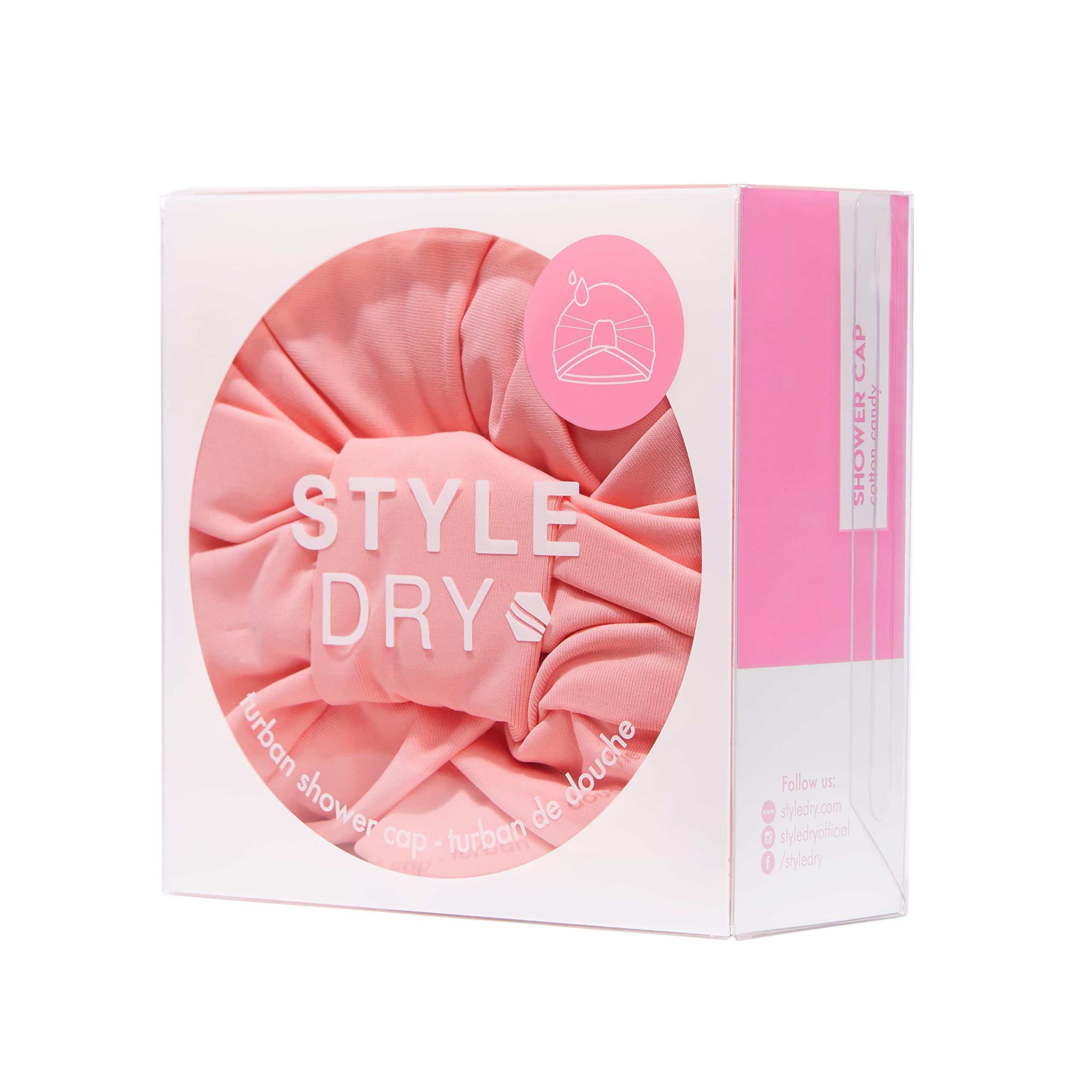 Styledry SHOWER CAP Cotton Candy - Waterproof Shower Cap for Women & Men, Soft & Comfortable Hair Accessory for Bathing, Swimming & Hair Care