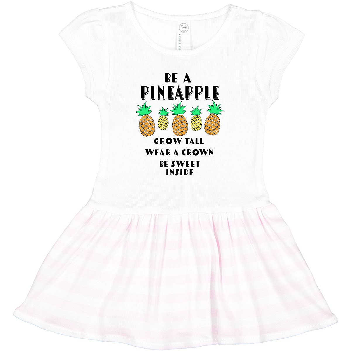 Inktastic Be a Pineapple Grow Tall Wear a Crown Be Sweet Toddler Dress - Cute Summer Outfit for Girls, Playdate & Birthday Party Outfit
