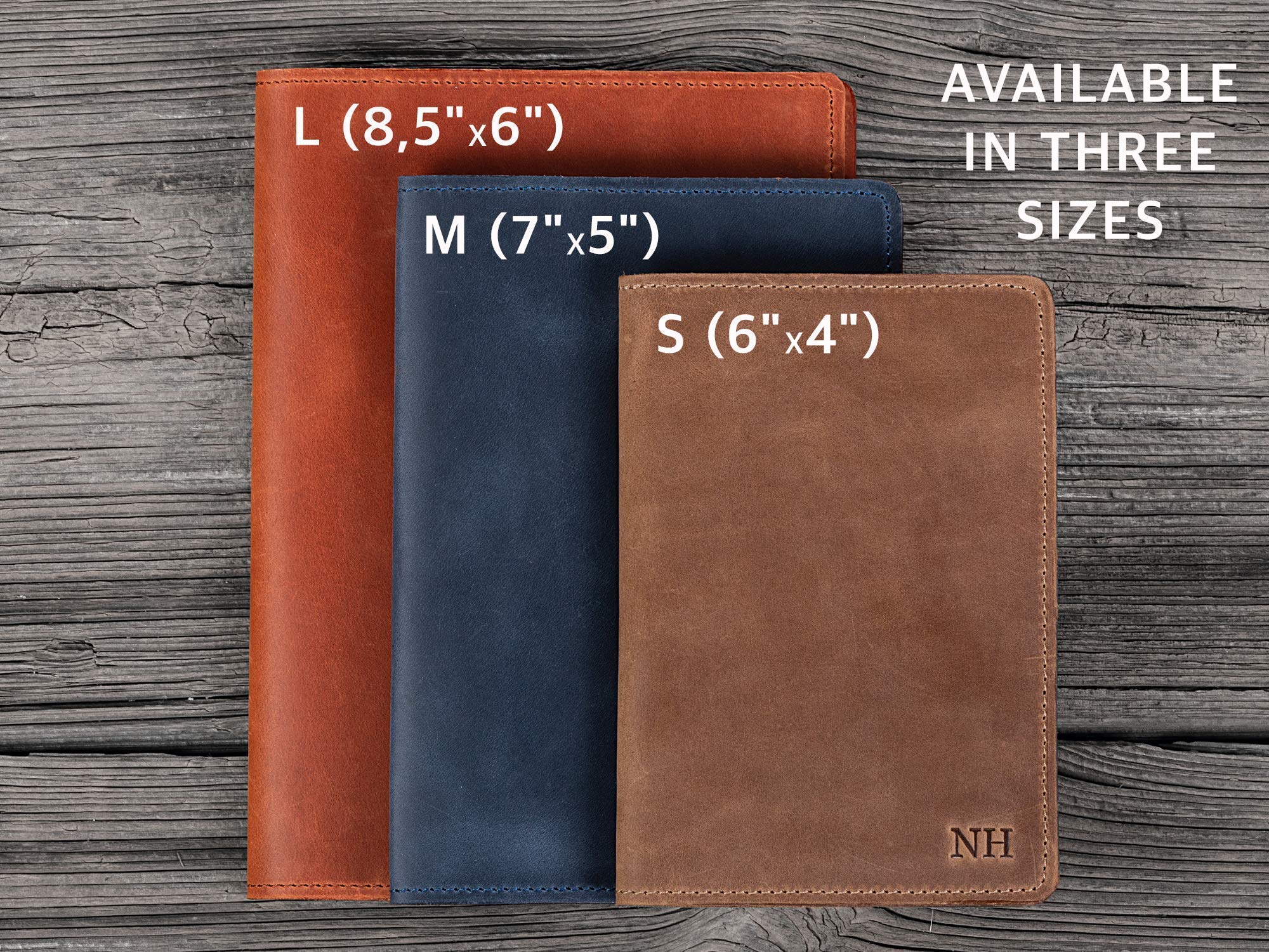 Personalized Leather Journal Cover with Refillable Notebook - Custom Travelers Notebook in A6 (4x6), B6 (5x7), A5 (6x8.5) Inches - Perfect for Travel, Journaling & Gift Giving