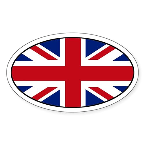 White - United Kingdom (Uk) Flag Oval Sticker