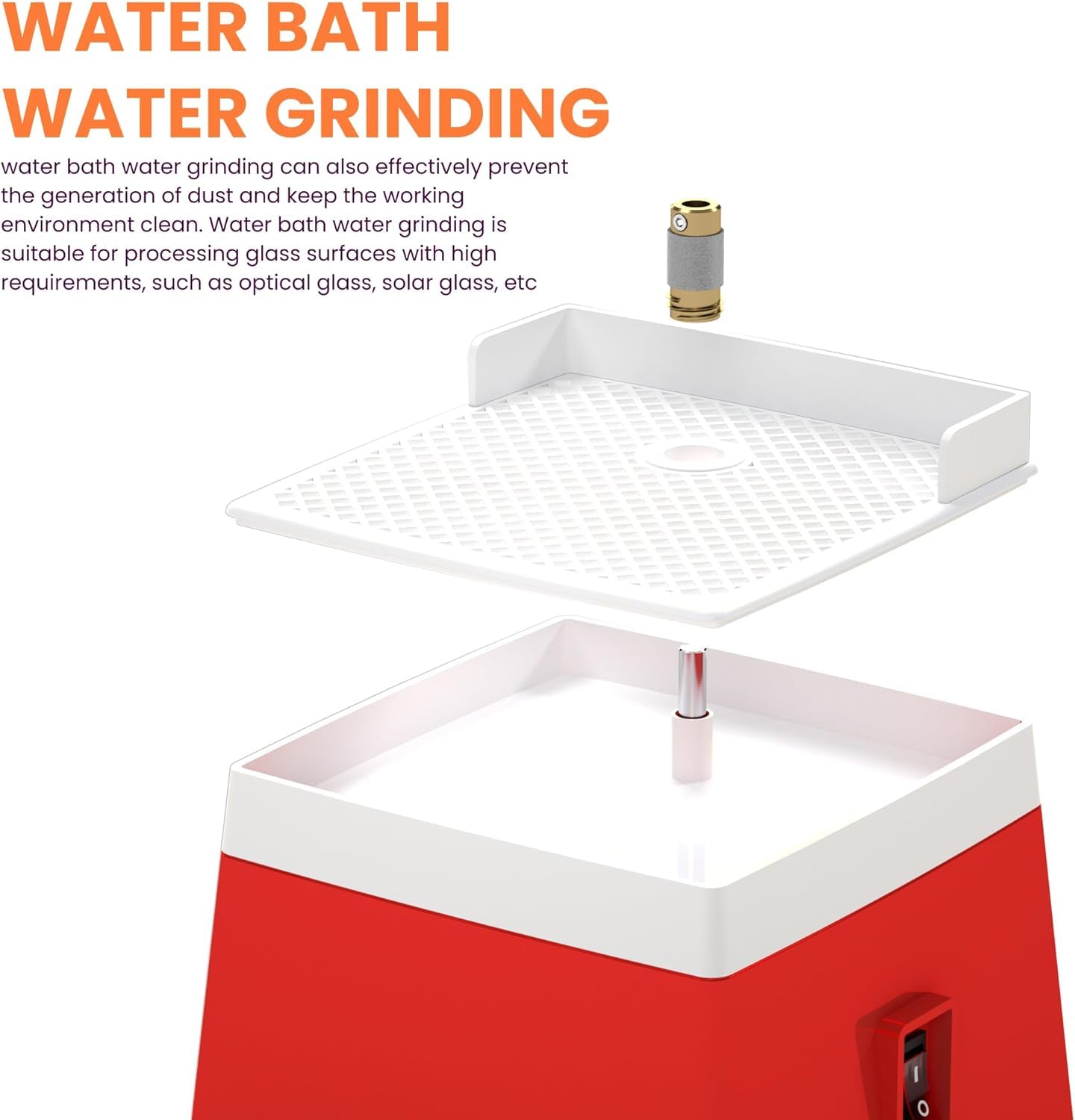 65W Stained Glass Grinder Machine - 110V Portable Mini Electric Glass Sander with Grinder Bit for Glass & Ceramic Processing - Perfect for DIY Art, Home Decoration & Craft Projects (Red, SGM074)