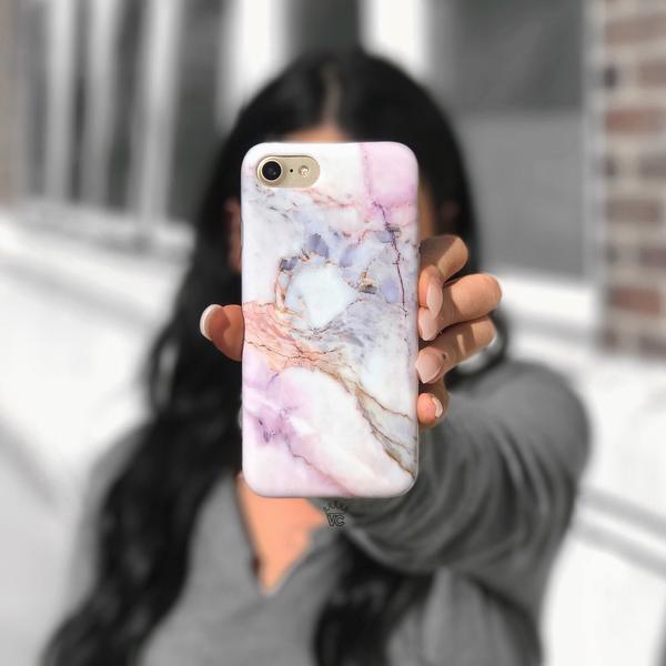 Violet Sky Marble iPhone Case - Premium Protective Cover for iPhone [Model Numbers] | Shatterproof & Scratch-Resistant | Stylish Marble Design for Everyday Use, Work & Travel