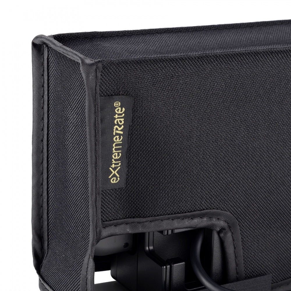 eXtremeRate Black Nylon Dust Cover for Nintendo Switch Dock - Soft Lining Protective Sleeve with Anti-Scratch & Waterproof Design (NSPJ0614) - Perfect for Home, Office, and Travel Use
