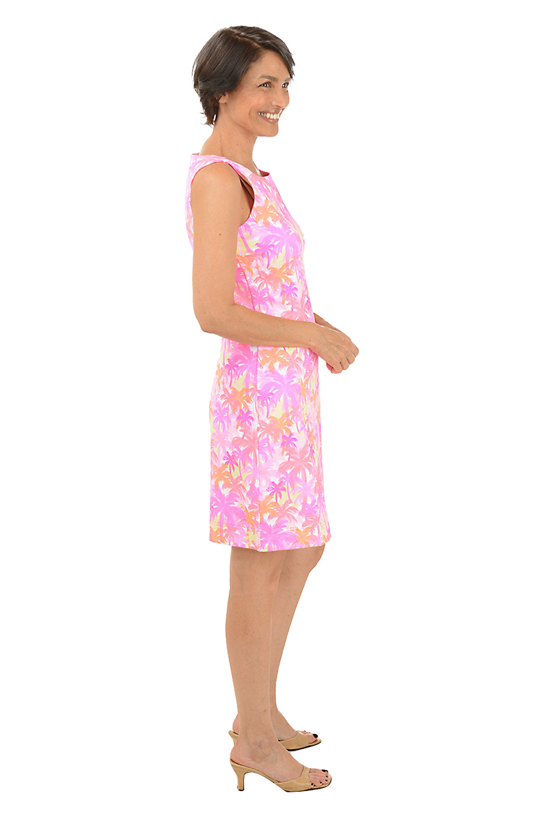 Sunset Grove UPF50+ Sleeveless Shift Dress - Women's Summer Sun Protection Beach Dress for Vacation, Poolside & Outdoor Activities