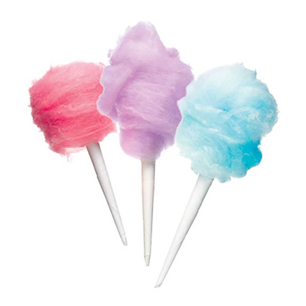 Perfectware PW Cotton Candy Cones 100ct & Sticks - Bulk Pack of 100 Professional Cotton Candy Supplies for Carnival, Fair, Birthday Party, and Concession Stands - 0.5