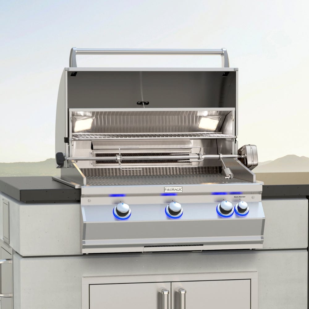 Fire Magic Aurora A660i 33 Inch Built-In Gas Grill with Stainless Steel Burners - Perfect for Outdoor Cooking, Backyard BBQs, and Patio Entertaining