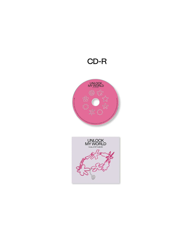 fromis_9 UNLOCK MY WORLD 1st Album Compact Version - K-Pop Music CD (9 Random Versions) | Perfect for K-Pop Collectors & Gift for Fans