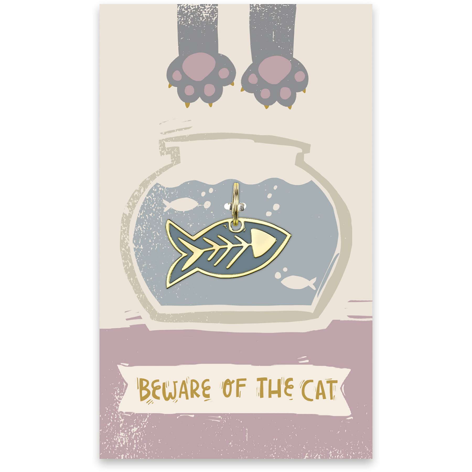 Beware of The Cat Collar Charm - Cute & Funny Pet Accessory for Cats & Dogs - Perfect for Pet Lovers & Funny Gifts