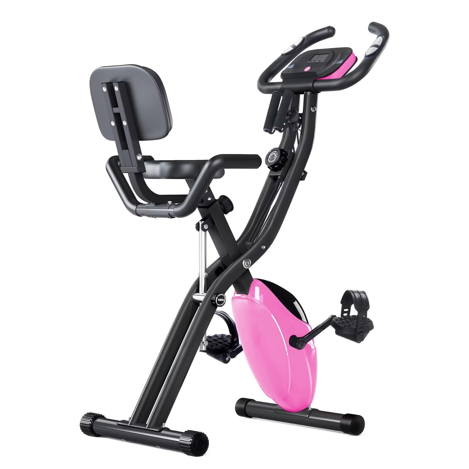 Merax Foldable 3-in-1 Magnetic Exercise Bike - 16-Level Resistance Indoor Cycling Bike for Home Workout (300LB Capacity) | Perfect for Cardio Training, Weight Loss & Home Gym Fitness