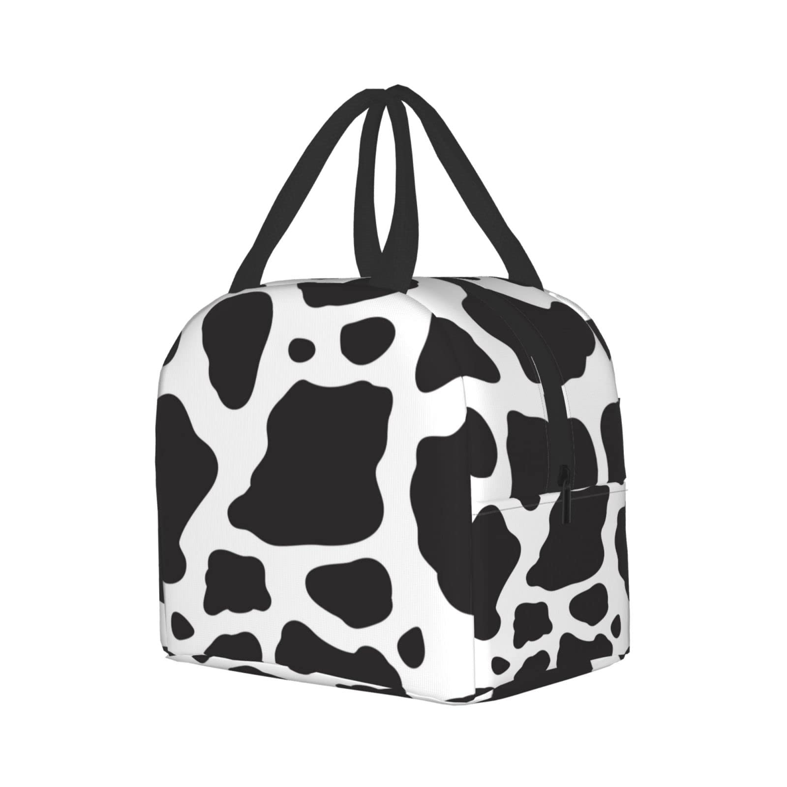 **Pink Cow Print Insulated Lunch Box - Reusable & Portable Meal Bag for Men & Women - Perfect for Work, Travel, Picnic & School Lunch**