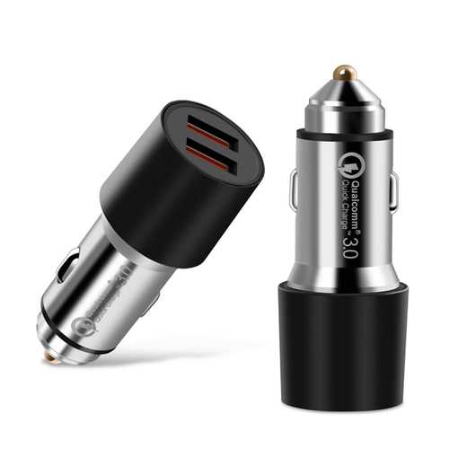Bakeey QC3.0 Fast Charging Dual USB Car Charger - Compatible with iPhone, Samsung, iPad, Tablets & Cameras - Perfect for Road Trips & Travel Charging