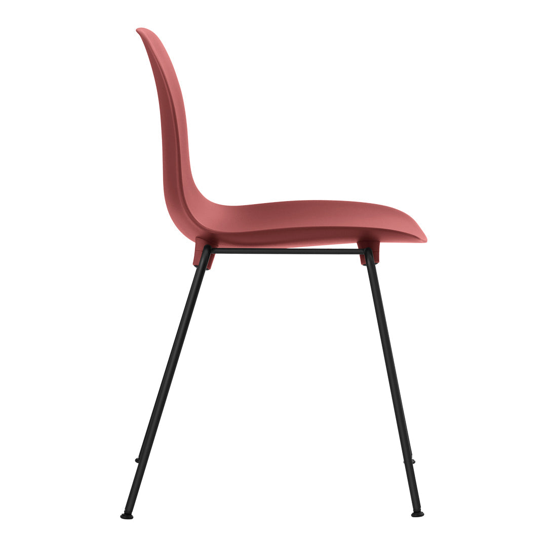 Modern Form Side Chair with Sturdy Metal Legs - Stackable Dining Chair for Home, Office & Restaurant Use