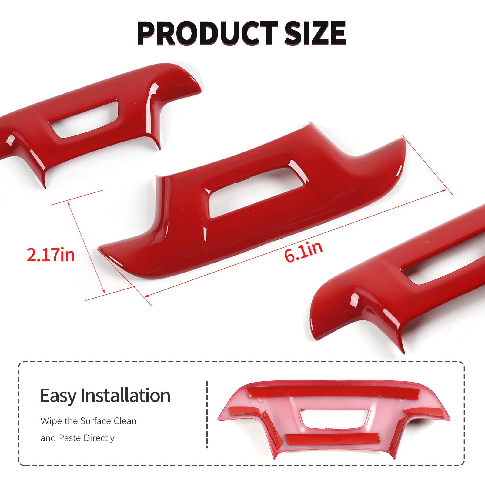 Premium Steering Wheel Trim Cover with Hole Design - Interior Accessory for 2016-2022 Chevrolet Camaro (Red) | Enhances Grip & Style for Sports Car Driving