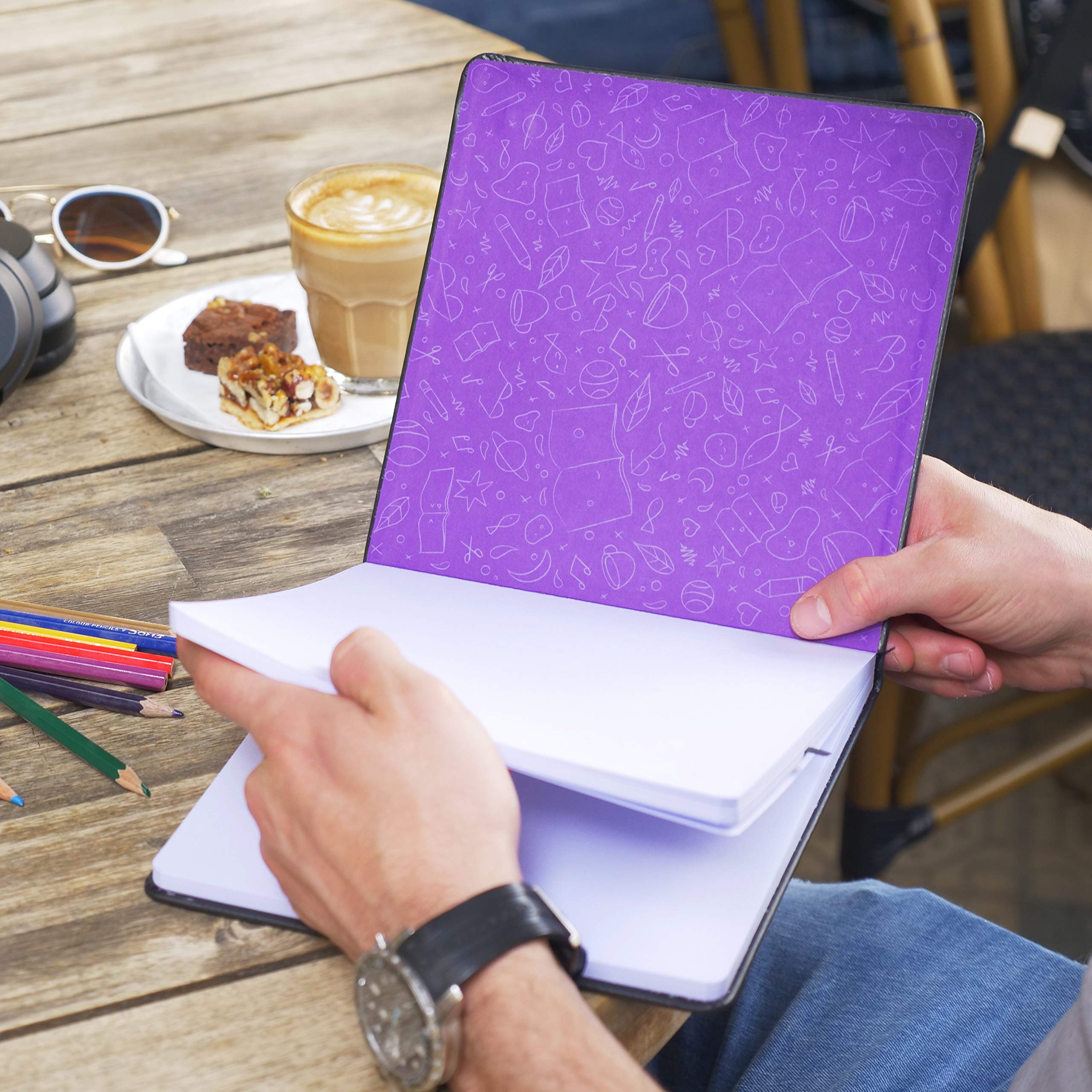 Articka 8x8 Inch Square Hardcover Sketchbook - 120 Pages 180GSM Thick Paper Drawing Journal with Elastic Closure - Perfect for Artists, Students & Travel Sketching - Ideal for Watercolor, Pencil & Mixed Media Art