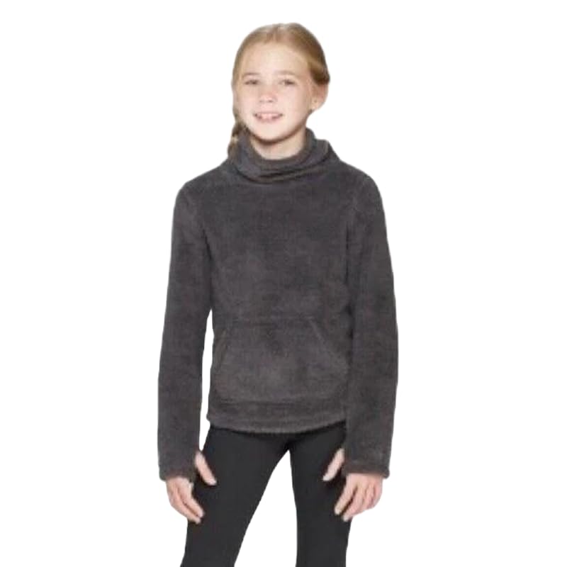 Champion C9 Girls' Fleece Funnel Neck Pullover Hoodie - Warm Winter Sweatshirt for Kids | Soft & Cozy Athletic Wear for School, Play & Outdoor Activities