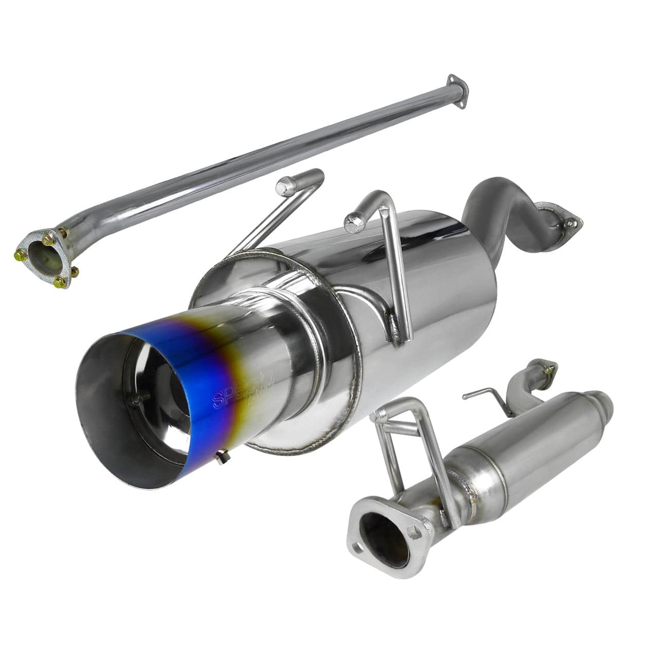 Spec D T-304 Stainless Steel N1 Style Catback Exhaust System for 2006-2011 Honda Civic EX/LX/DX Sedan - with/without Burnt Tip - High Performance Exhaust Upgrade for Street & Track Racing