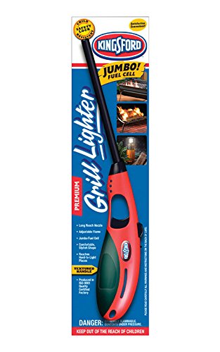 KINGSFORD 3090KP Utility Lighter - Windproof & Refillable, Red Color for Outdoor Grilling, Camping, Fireplace & Candle Lighting (Google SEO Optimized)