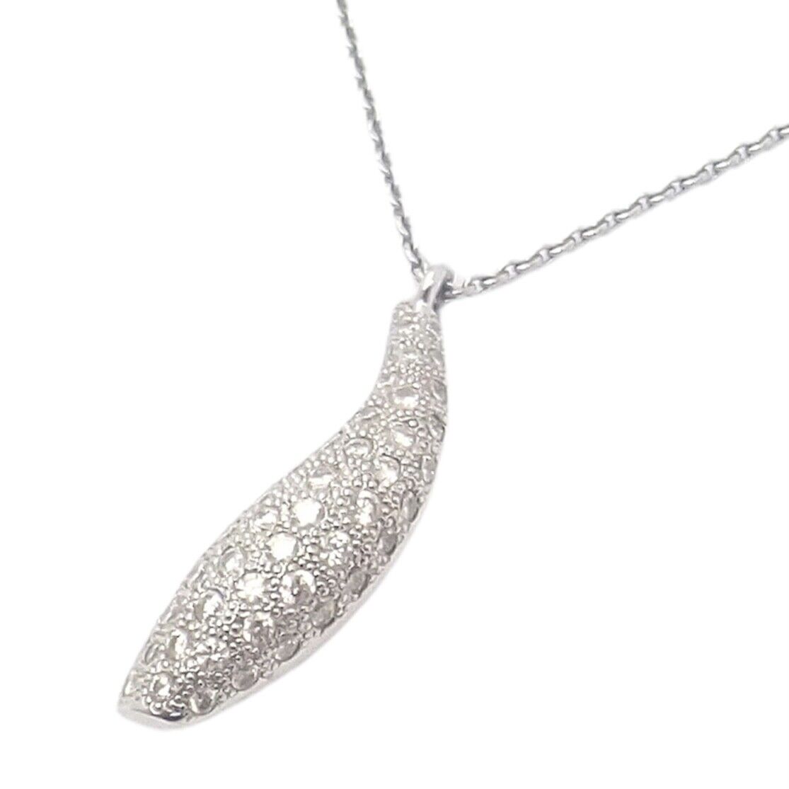 Authentic Tiffany & Co 18K White Gold Frank Gehry Diamond Fish Pendant Necklace - Elegant Jewelry Gift for Women, Perfect for Anniversaries & Special Occasions