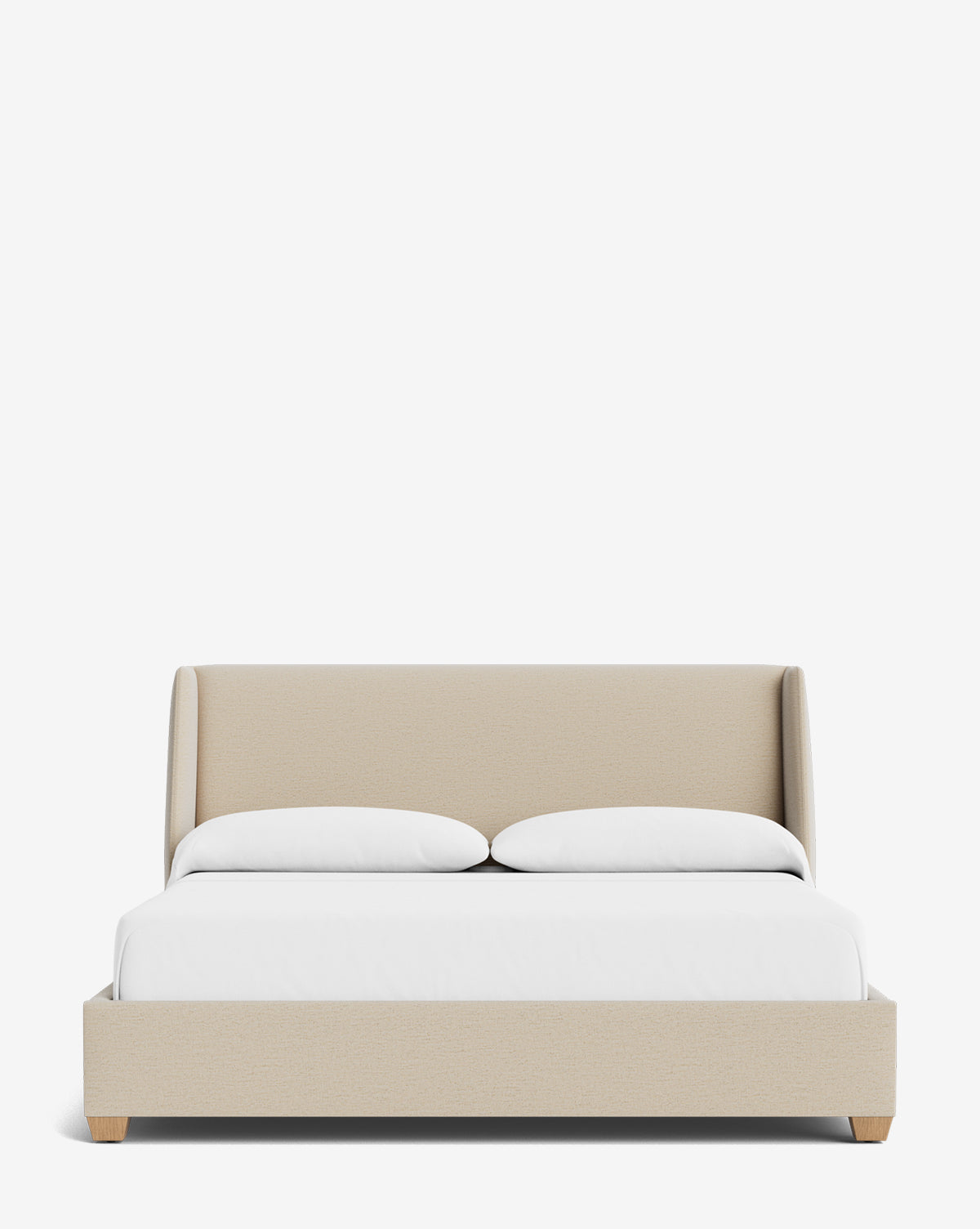Walt Bed Low Headboard - Modern Minimalist Bed Frame for Small Spaces - Perfect for Apartments, Dorms & Guest Rooms