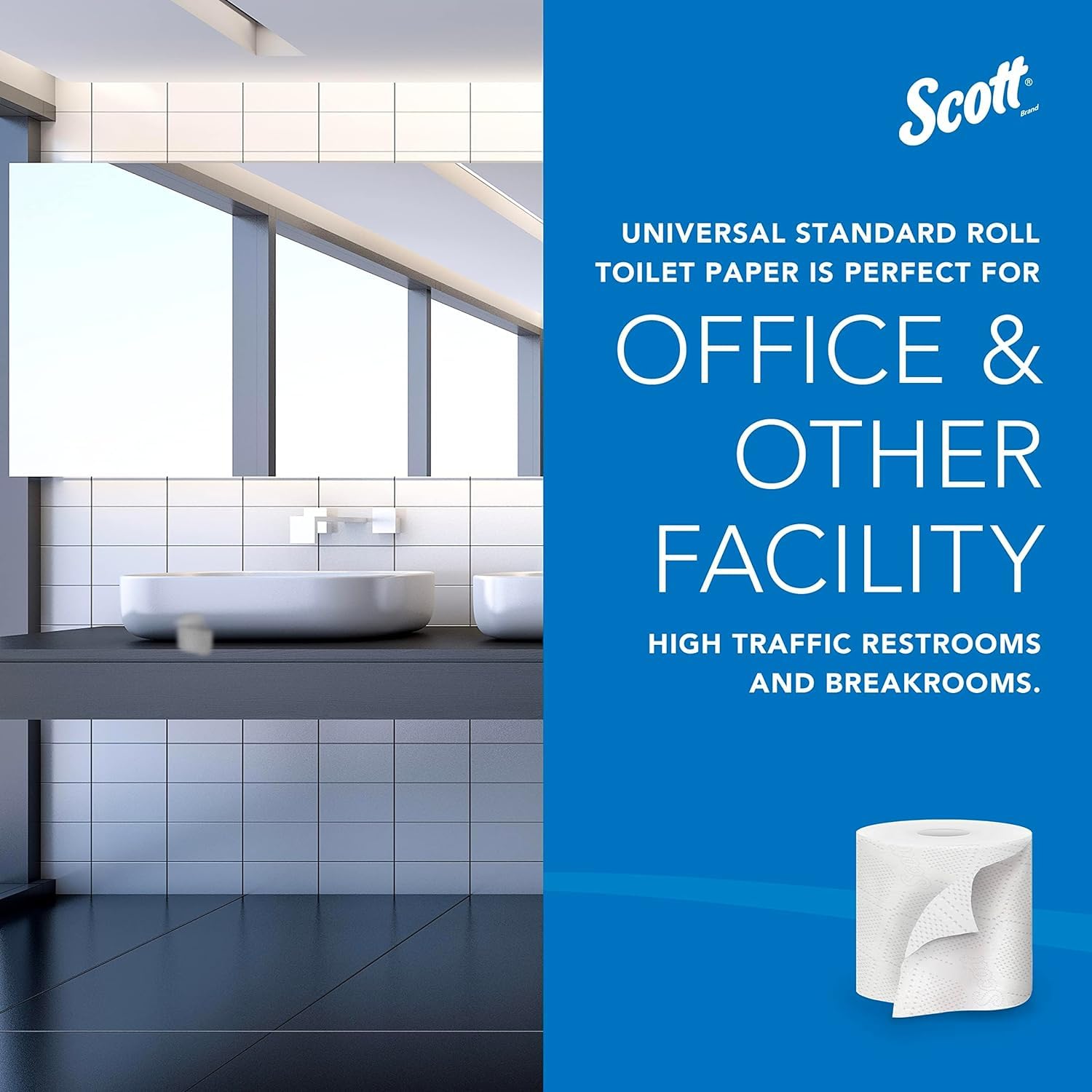 Scott Essential Professional 100% Recycled Fiber Bulk Toilet Paper for Business - 80 Rolls/Case (506 Sheets/Roll, 2-PLY, White) | Commercial Restrooms, Offices & Hospitality Use | Eco-Friendly Bathroom Tissue