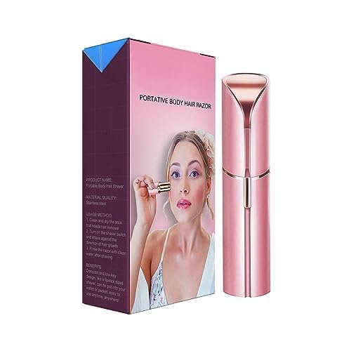 Electric Facial Hair Remover for Women - Painless Hair Removal Razor in White & Rose Gold | Smooth Skin for Makeup, Date Night & Daily Beauty Routine