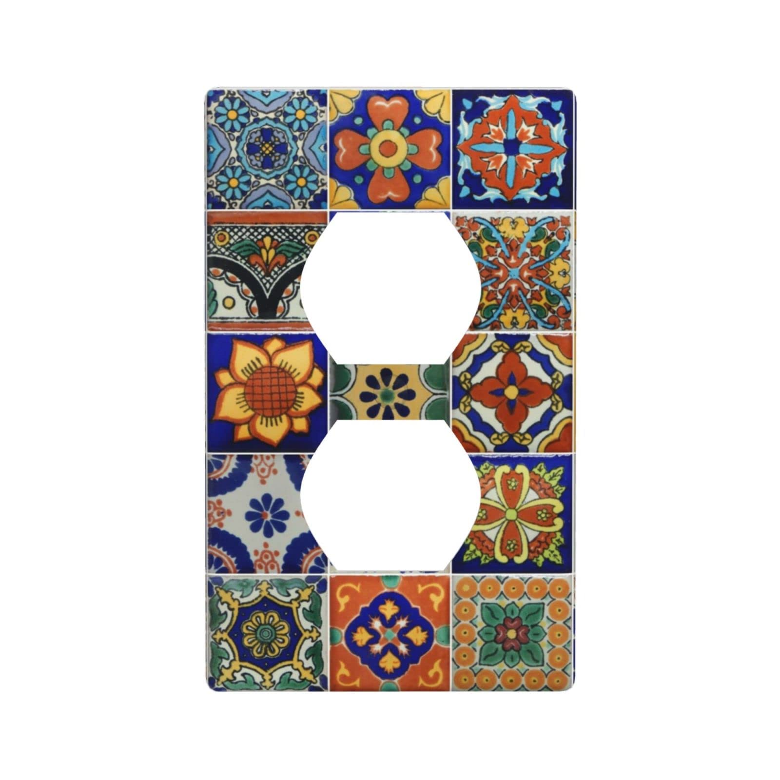 Colorful Mexican Talavera Outlet Covers - Unbreakable Polycarbonate Light Switch Plates for Home Decor | Southwestern Style Wall Plates for Kitchen, Bathroom & Living Room Electrical Safety