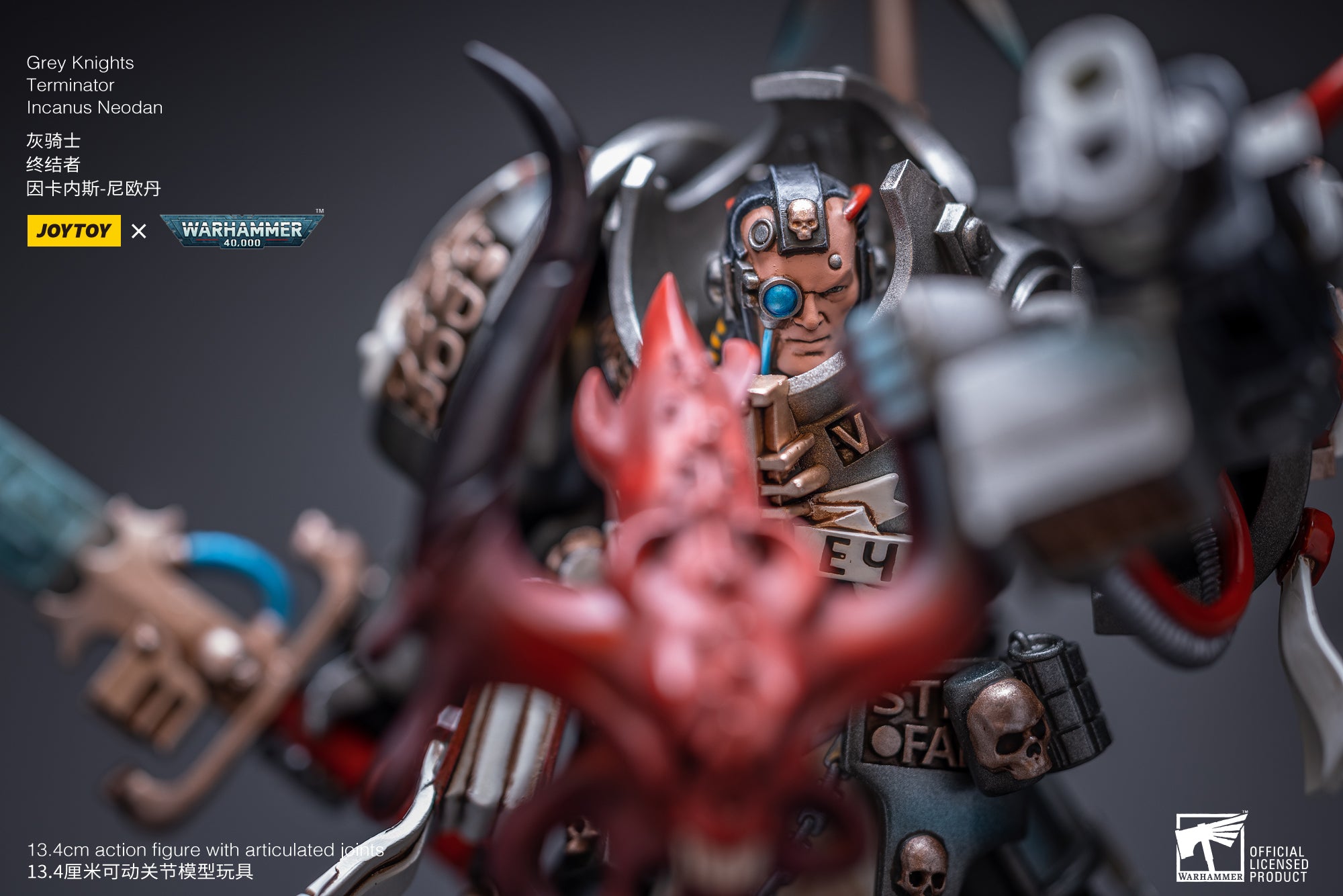 JOYTOY 1/18 Warhammer 40K Grey Knights Terminator Squad Action Figure - Jaric Thule Reissue | Highly Detailed Collectible Model for Display & Wargaming Scenes