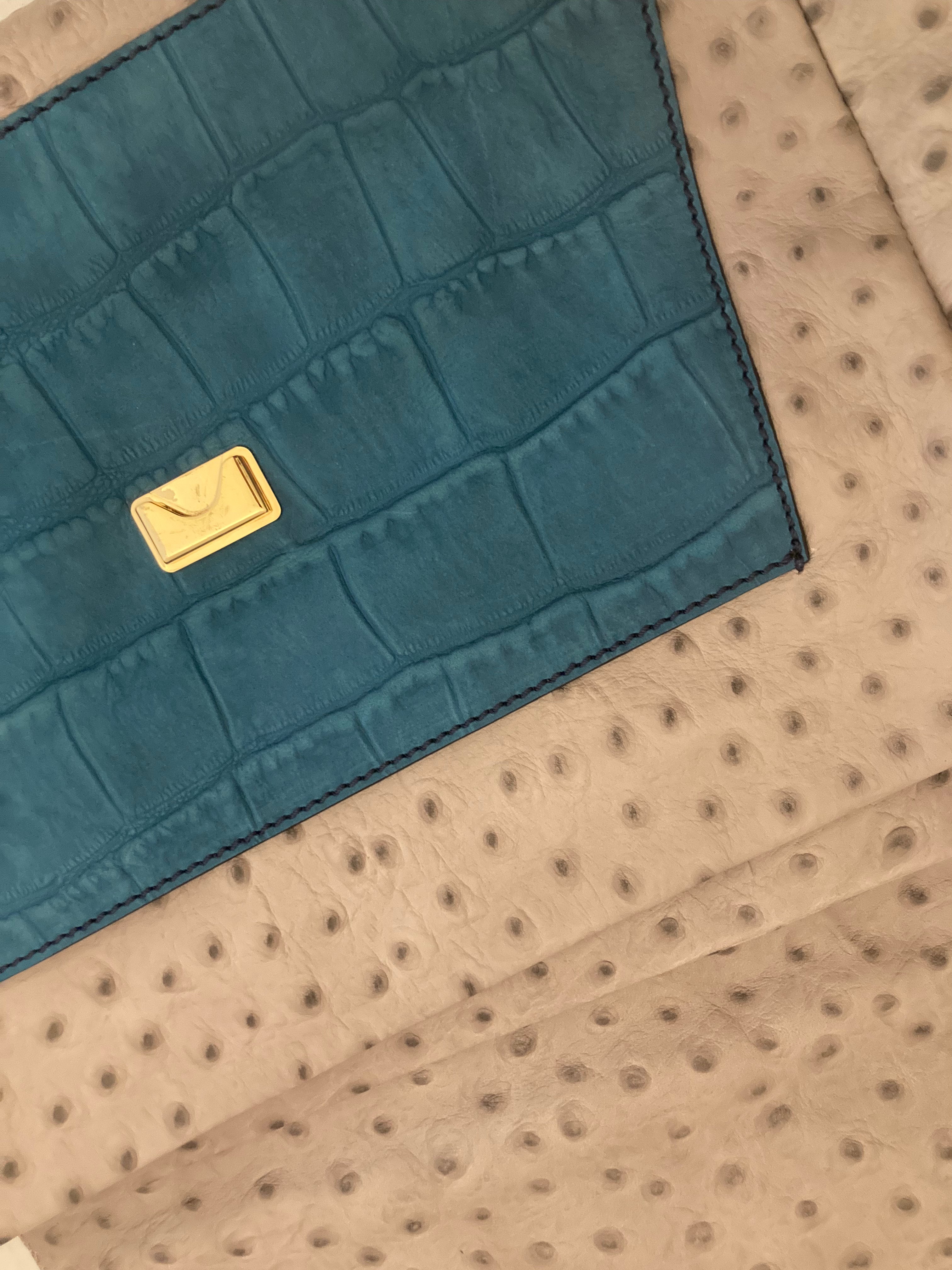 Luxury Ostrich & Snakeskin Embossed Leather Handbag for Women - Fashionable Crossbody Purse for Evening Parties, Work & Daily Use