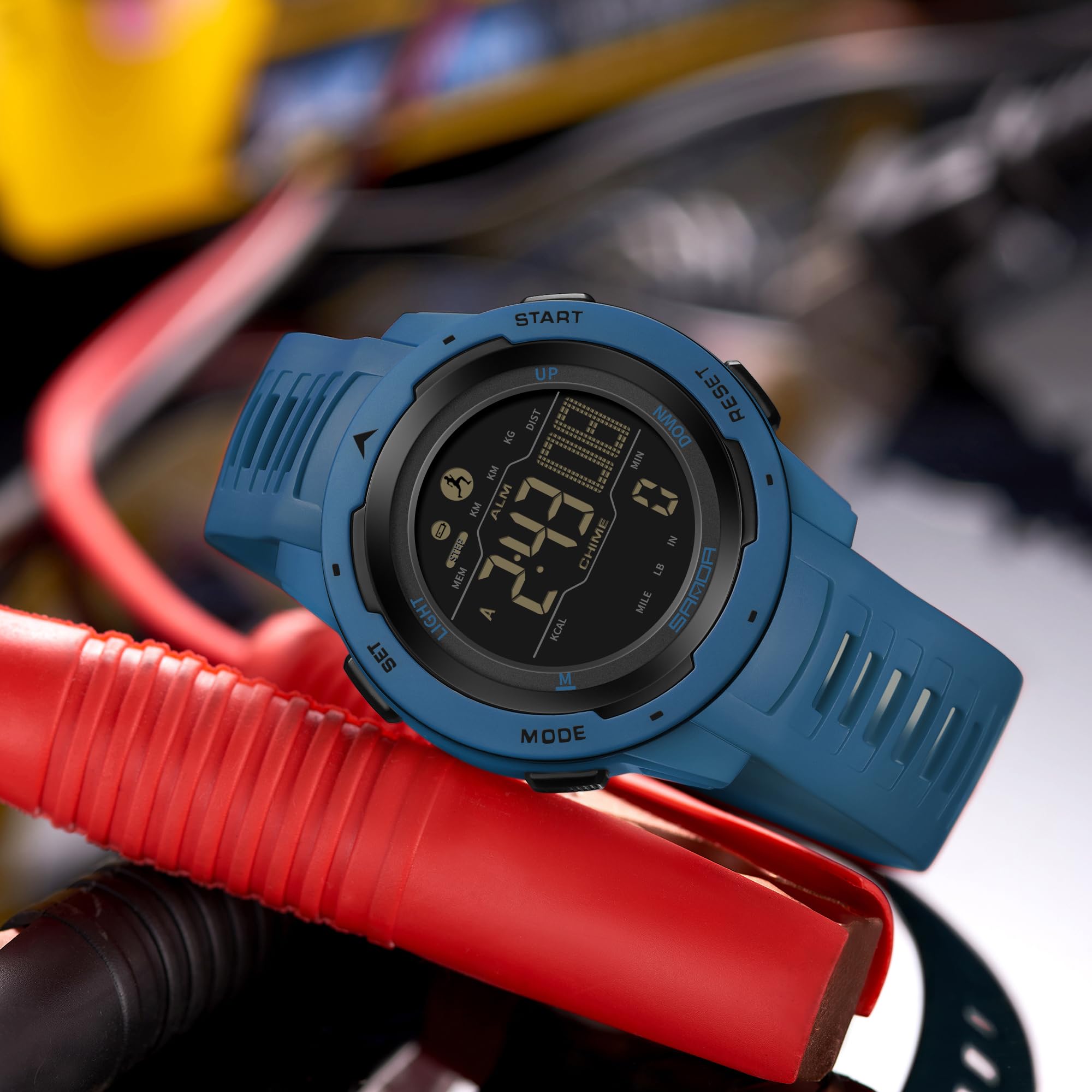 Findtime Men's Digital Sports Watch - Waterproof Military Watch with Step Counter, Calorie Tracker, Stopwatch, Alarm & LED Backlight | Perfect for Running, Gym Workouts & Outdoor Activities