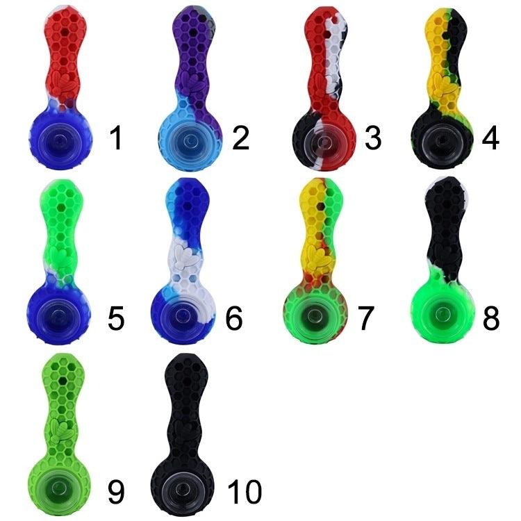 Premium Silicone Tobacco Pipe with Metal Dab Tool - Lightweight, Portable & Durable Smoking Accessory for Travel, Camping & Outdoor Activities
