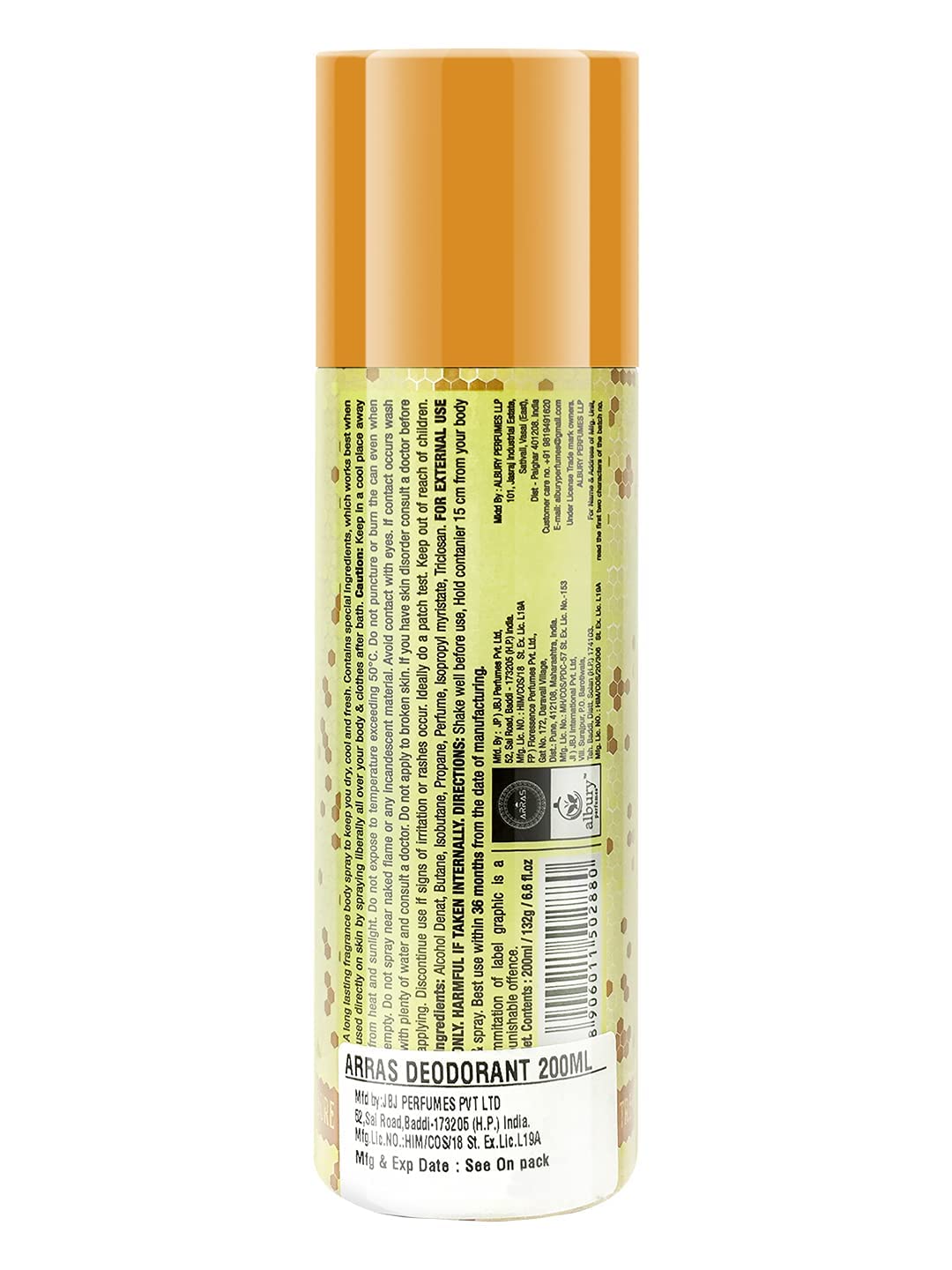 Arras Treasure Men's Deodorant Spray - 200ml Long-Lasting Fragrance, 24-Hour Odor Protection, Fresh & Classic Scent for Men - Ideal for Gym, Work & Daily Use (Pack of 1)