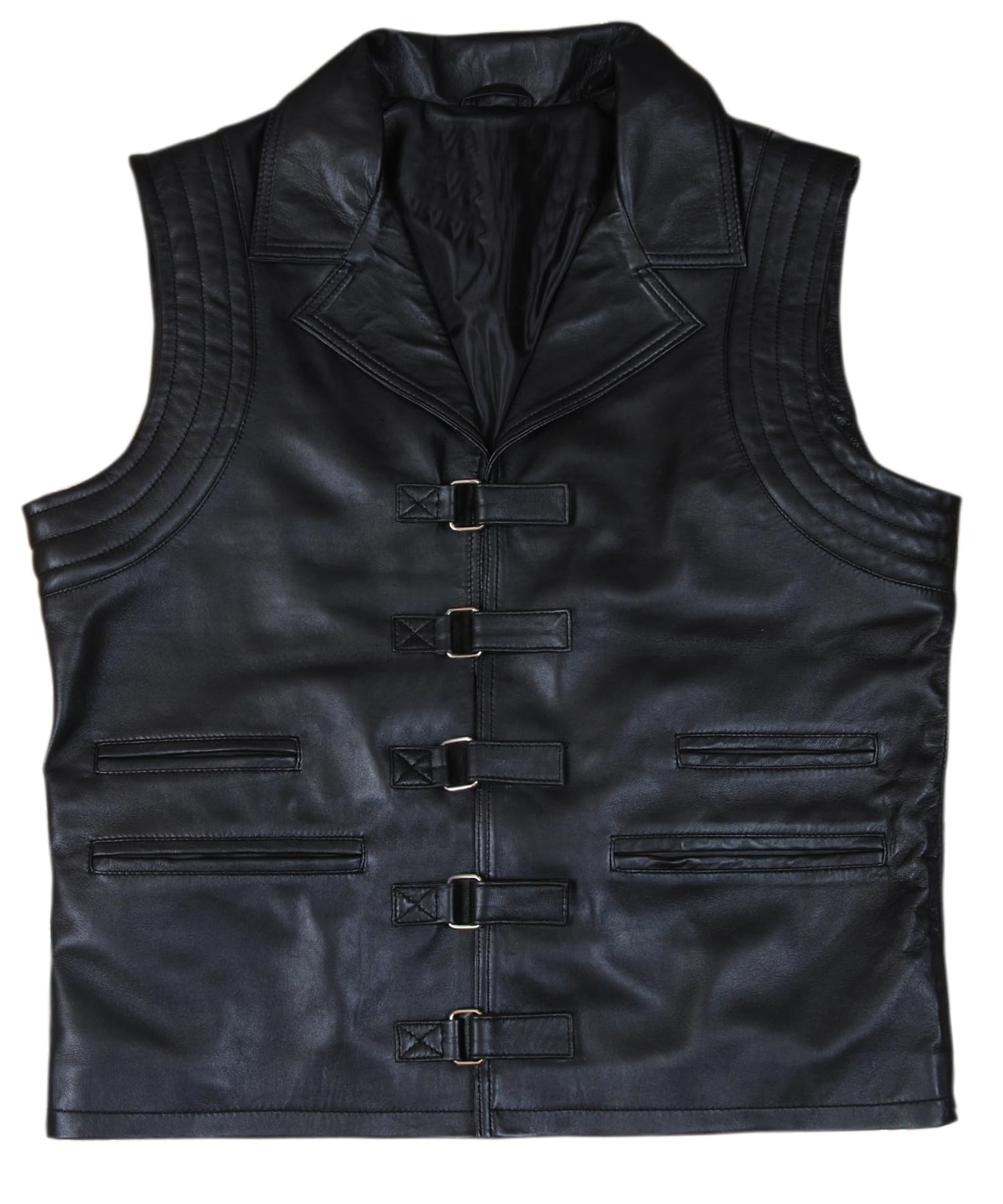 F&H Men's Hugh Jackman Van Helsing Style Genuine Leather Vest - Perfect for Cosplay, Halloween Costumes & Biker Fashion