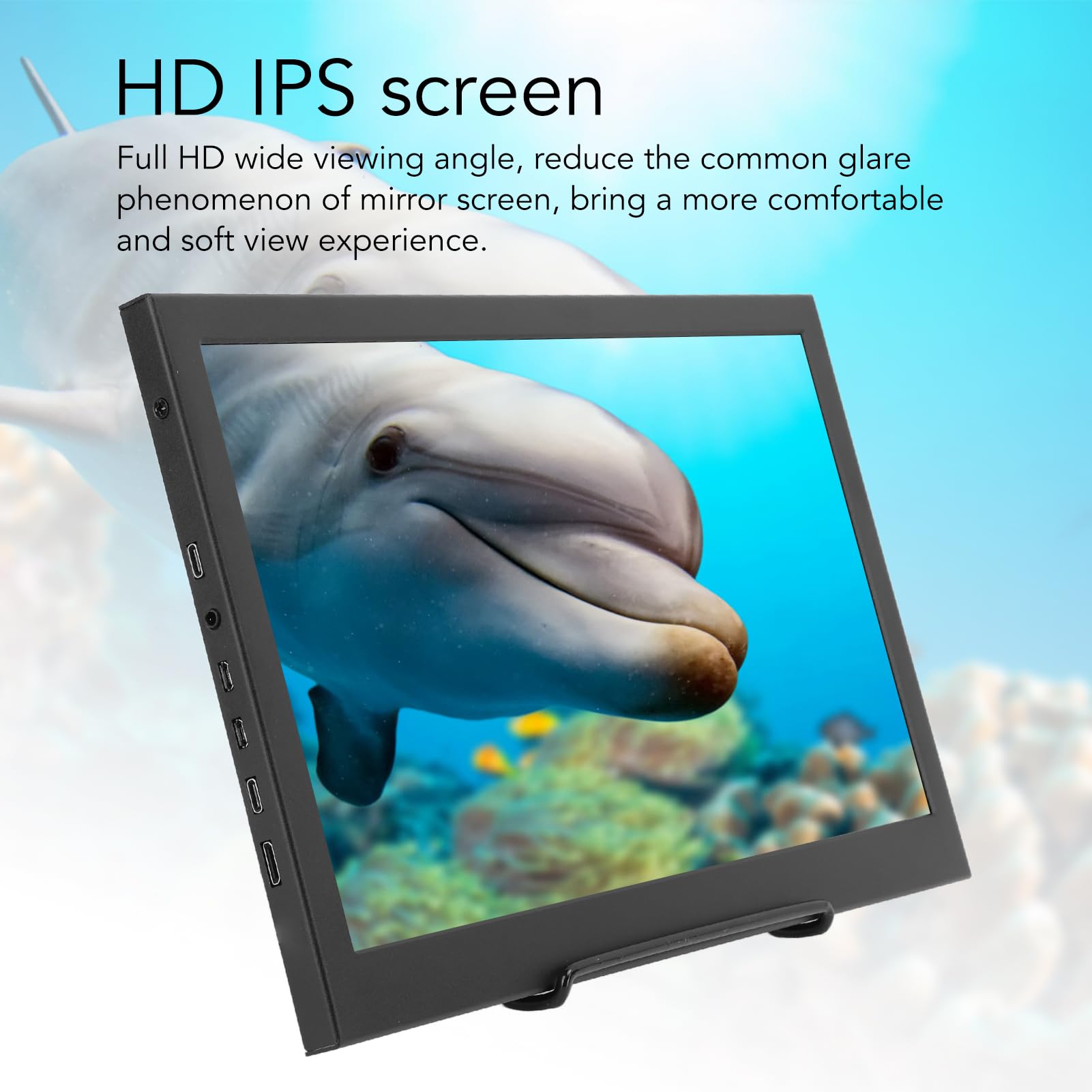 KIMISS 13.3 Inch 1080P Portable Monitor with 60Hz Refresh Rate, 72% sRGB IPS Screen - USB-C External Display for Laptop, Gaming & Work - Dual Built-in Speakers | Perfect for Travel, Home Office & Multi-Tasking