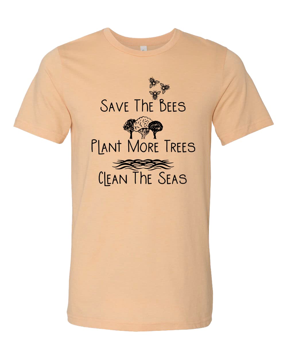 Save The Bees Plant More Trees T-Shirt - Eco Friendly Earth Day Tee - Clean The Seas Graphic Top - Camping & Hiking Outdoor Shirt for Nature Lovers - Perfect for Environmental Awareness Events & Outdoor Adventures