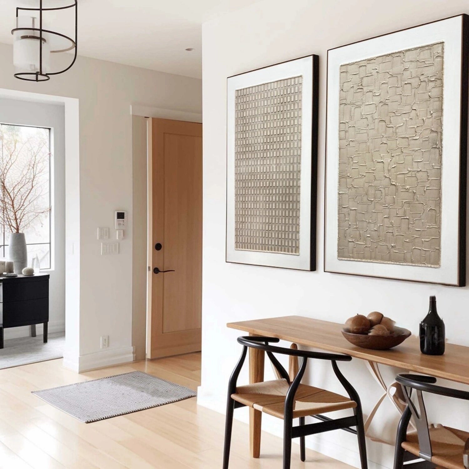 Abstract Tranquility Wall Art Set of 2 - Modern Minimalist Canvas Paintings for Living Room, Bedroom & Office Decor #WS244