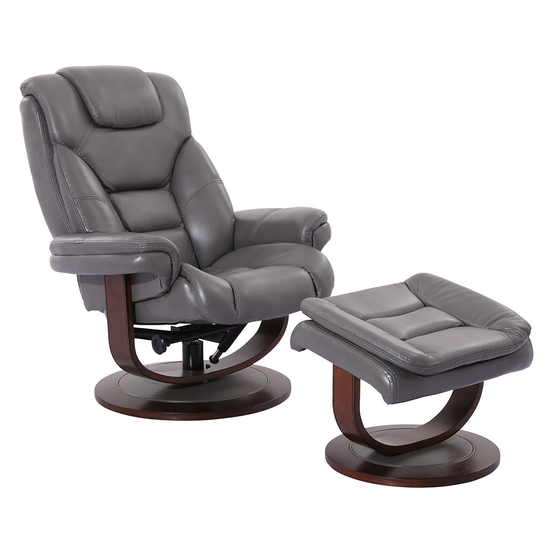 Oslo Manual Swivel Recliner Chair with Ottoman - 360 Degree Swivel, Padded Comfort, Modern Living Room Furniture for Relaxing & Lounging