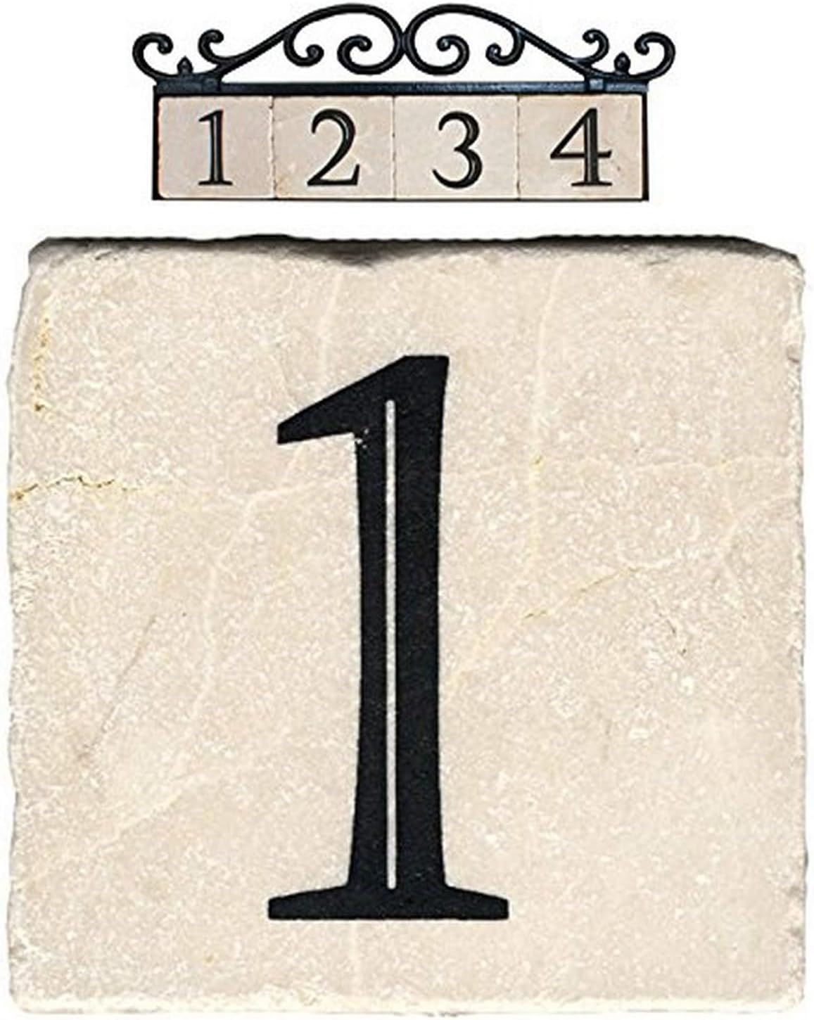 NACH Marble Tile House Numbers for Outdoor - 4